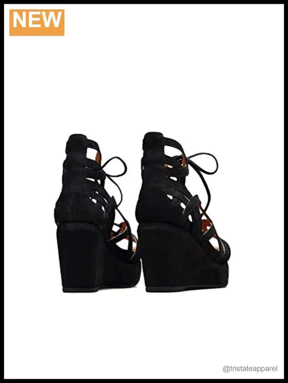 Gentle Souls Joy Platform Wedge Sandal Leather 3.5 Inch Heel Ghillie Detail